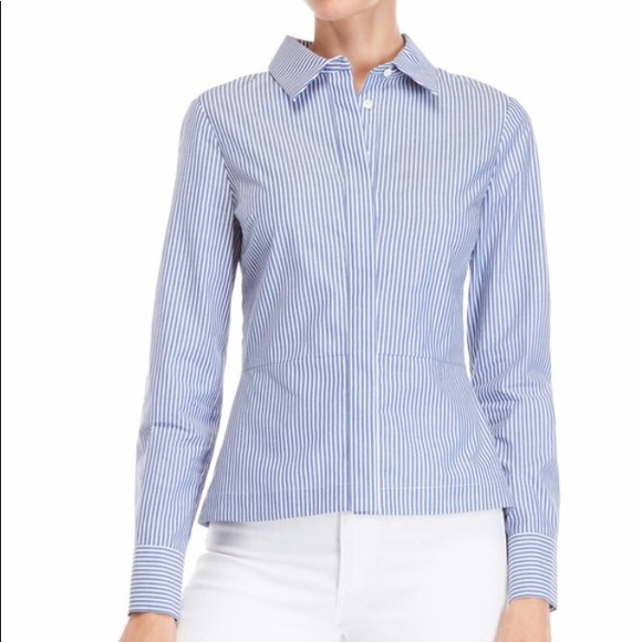 10 Crosby Derek Lam Striped Lace Up Button Up - Picture 4 of 8